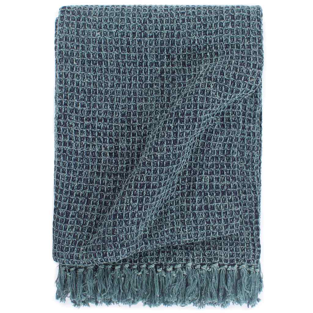 VidaXL Plaid 125x150 cm katoen indigo-blauw