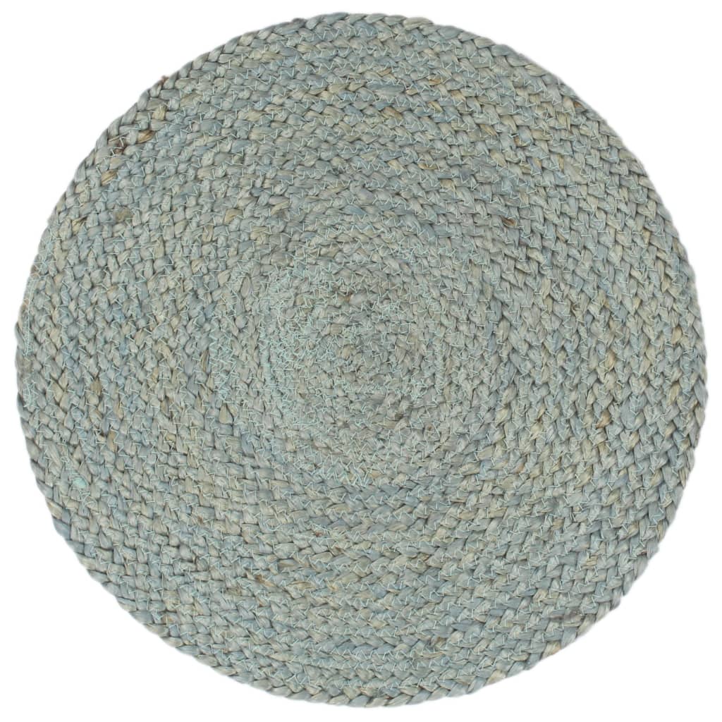 VidaXL Placemats 4 st rond 38 cm jute olijfgroen