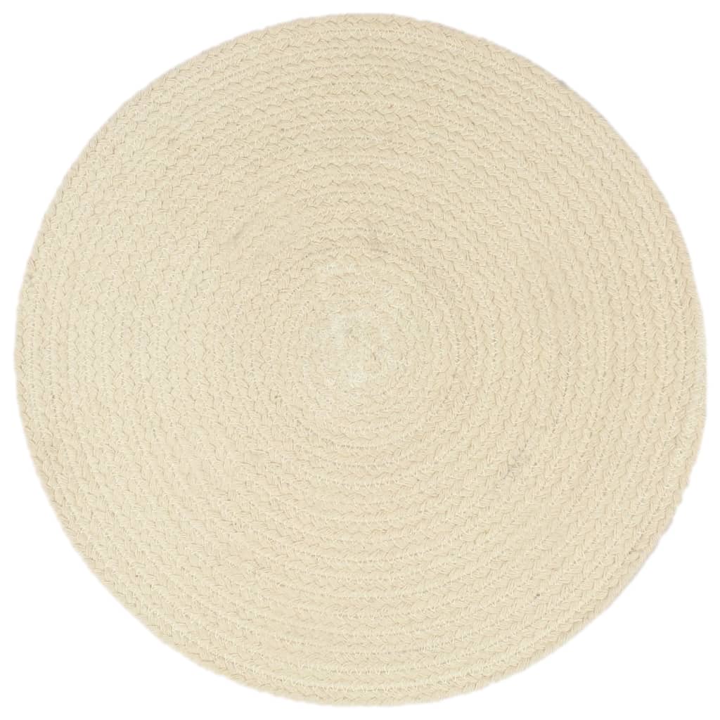 VidaXL Placemats 4 st rond 38 cm katoen natuurlijk