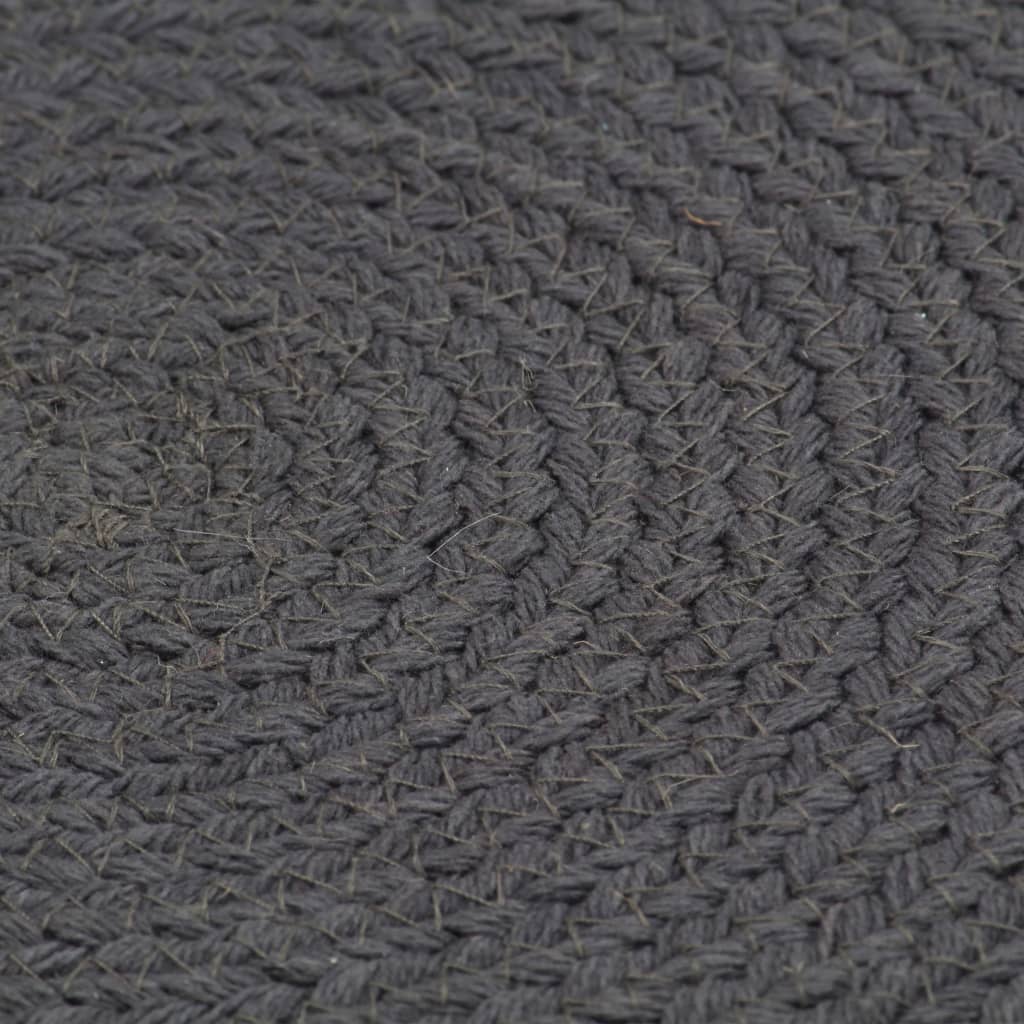 VidaXL Placemats 6 st rond 38 cm katoen effen donkergrijs