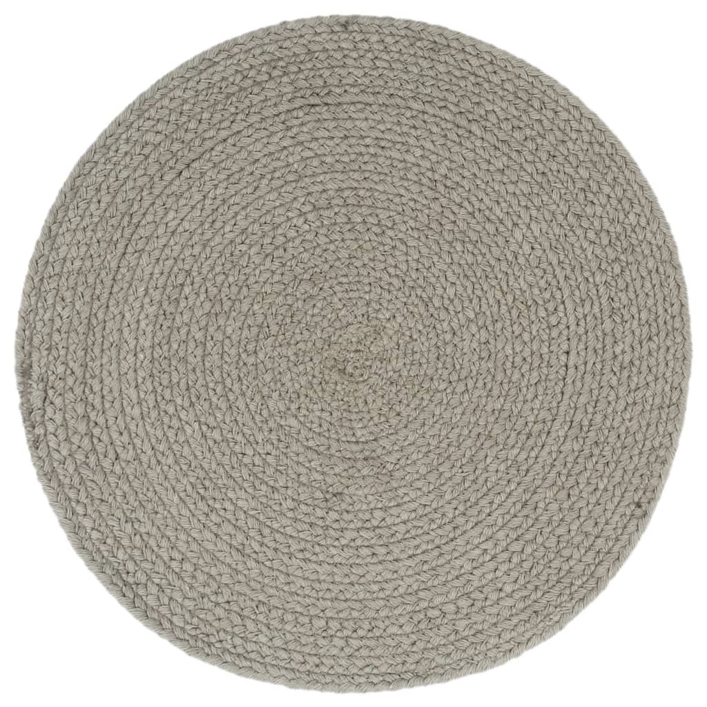 VidaXL Placemats 6 st rond 38 cm katoen effen grijs