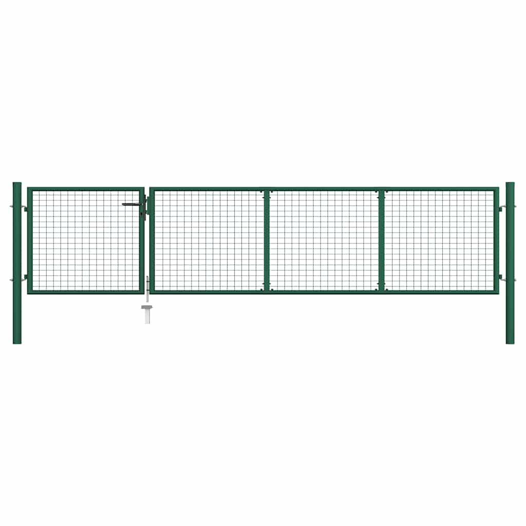 VidaXL Tuinpoort staal 350x75 cm groen
