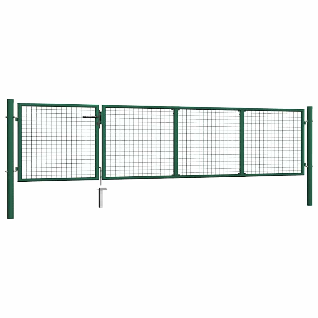 VidaXL Tuinpoort staal 350x75 cm groen