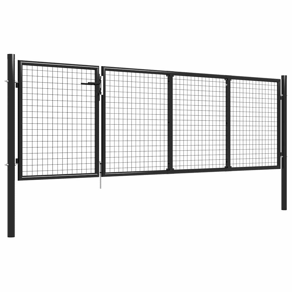 VidaXL Tuinpoort staal 350x75 cm antraciet