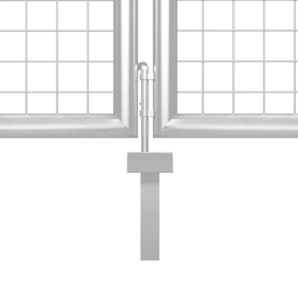 VidaXL Tuinpoort staal 350x75 cm zilver