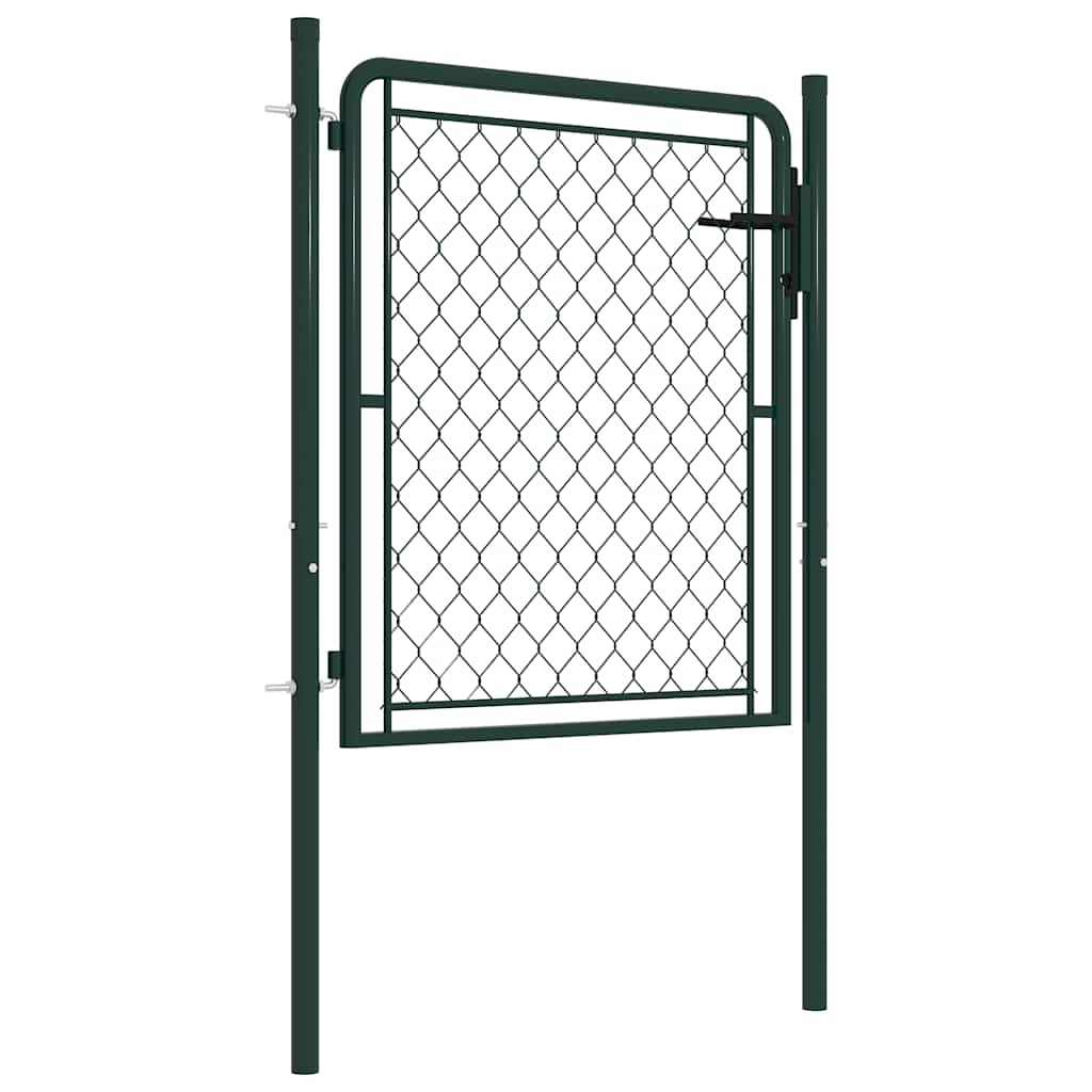 VidaXL Tuinpoort staal 100x100 cm groen