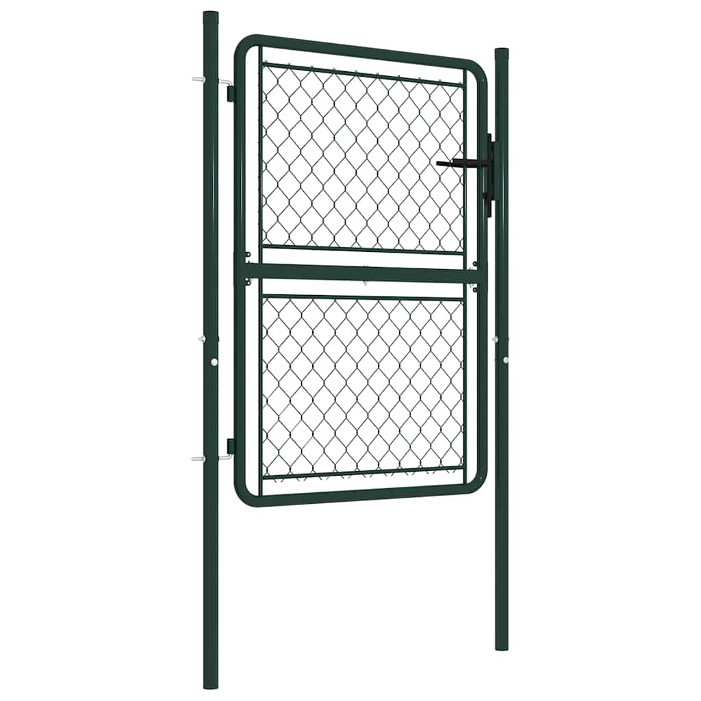 VidaXL Tuinpoort staal 100x150 cm groen