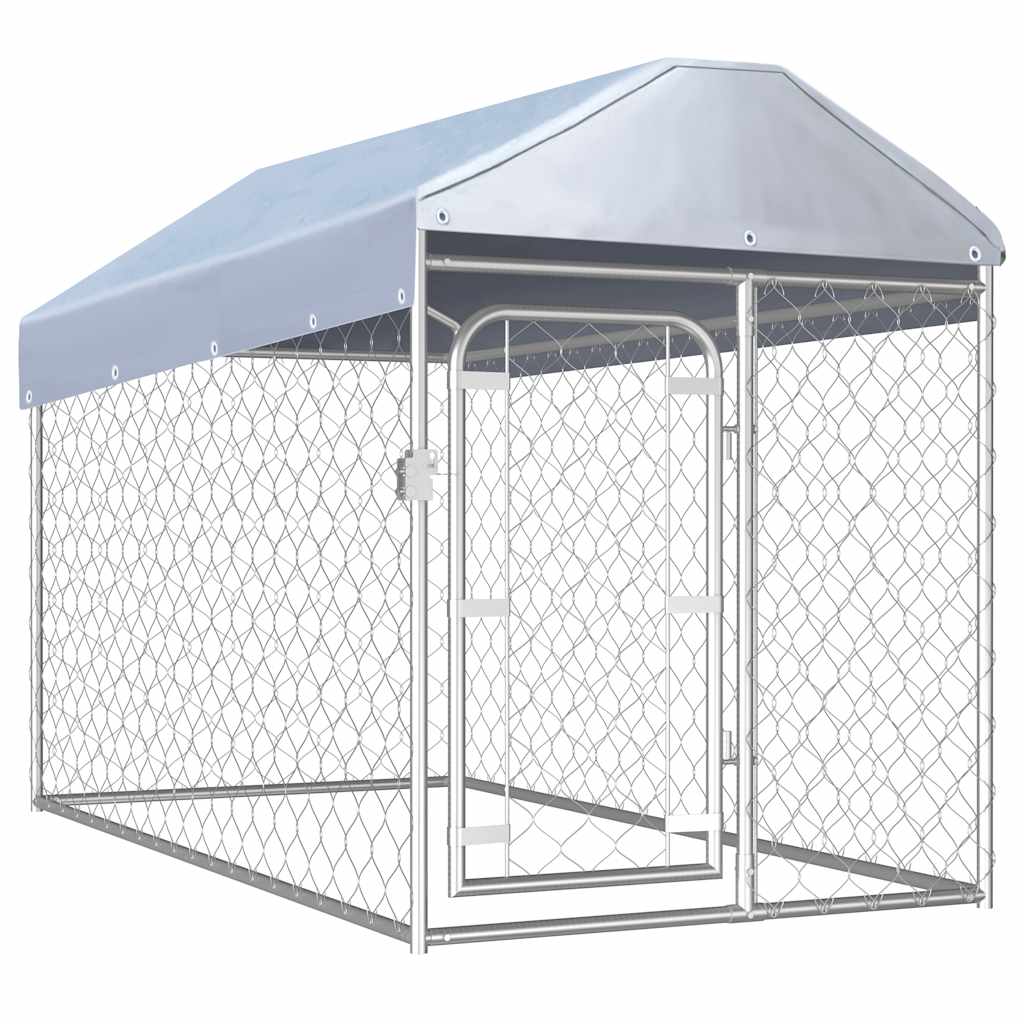 VidaXL Hondenkennel voor buiten met dak 200x100x125 cm