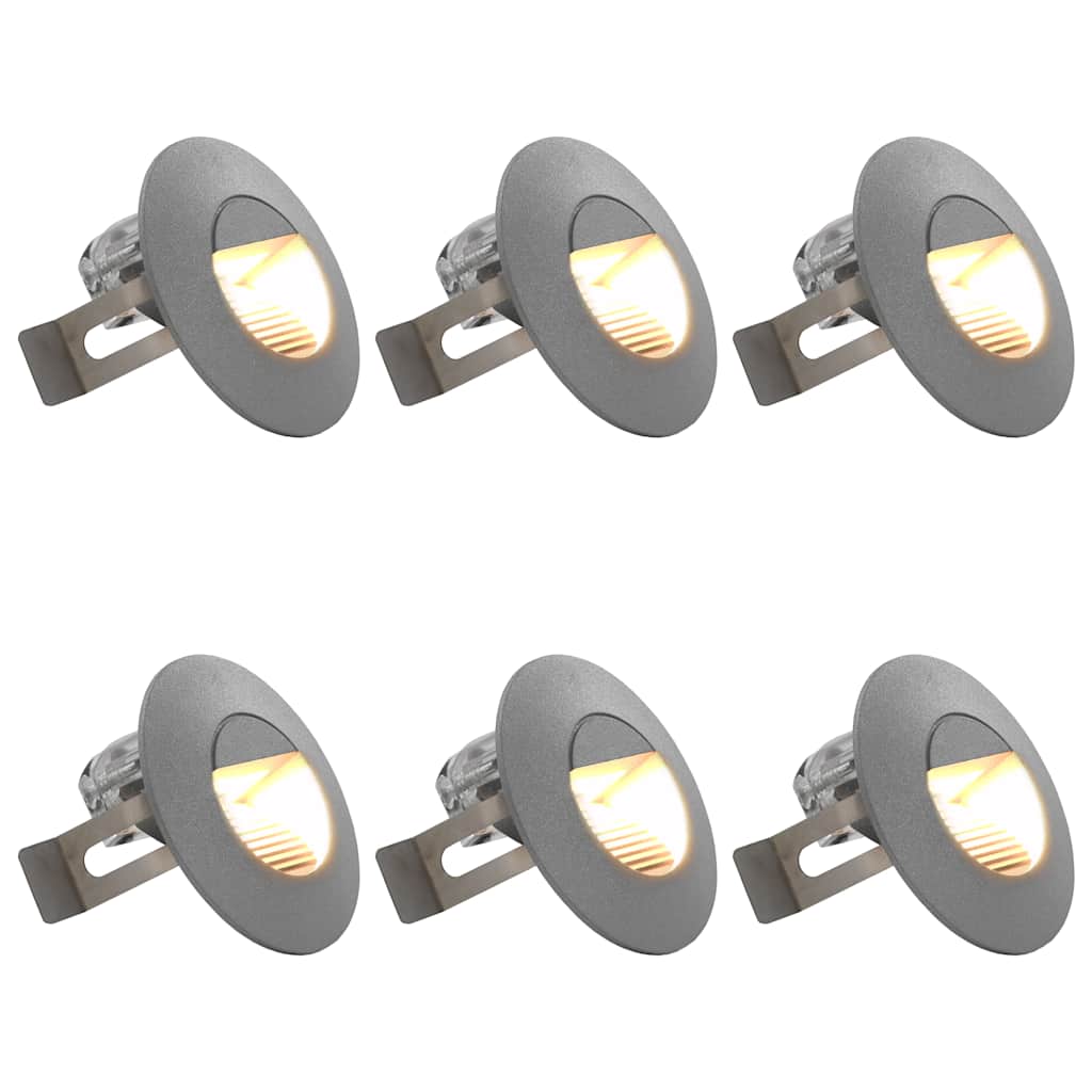 VidaXL Led-buitenwandlampen 6 st 2 w rond zilverkleurig
