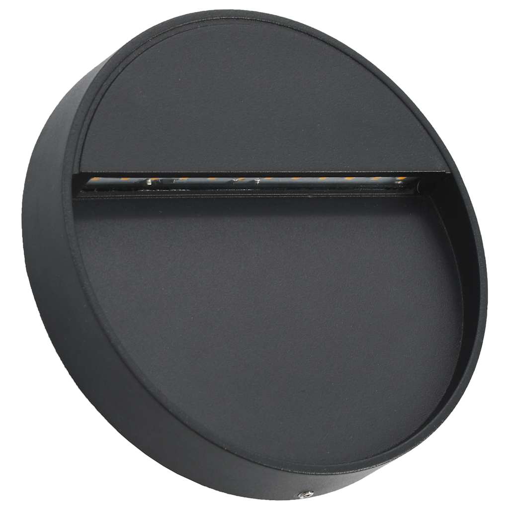 VidaXL Led-buitenwandlampen 2 st 3 w rond zwart