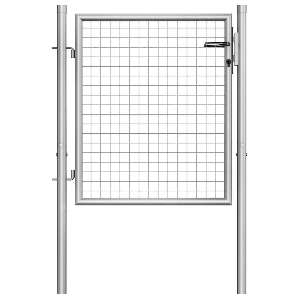 VidaXL Tuinpoort gegalvaniseerd staal 100x75 cm zilver