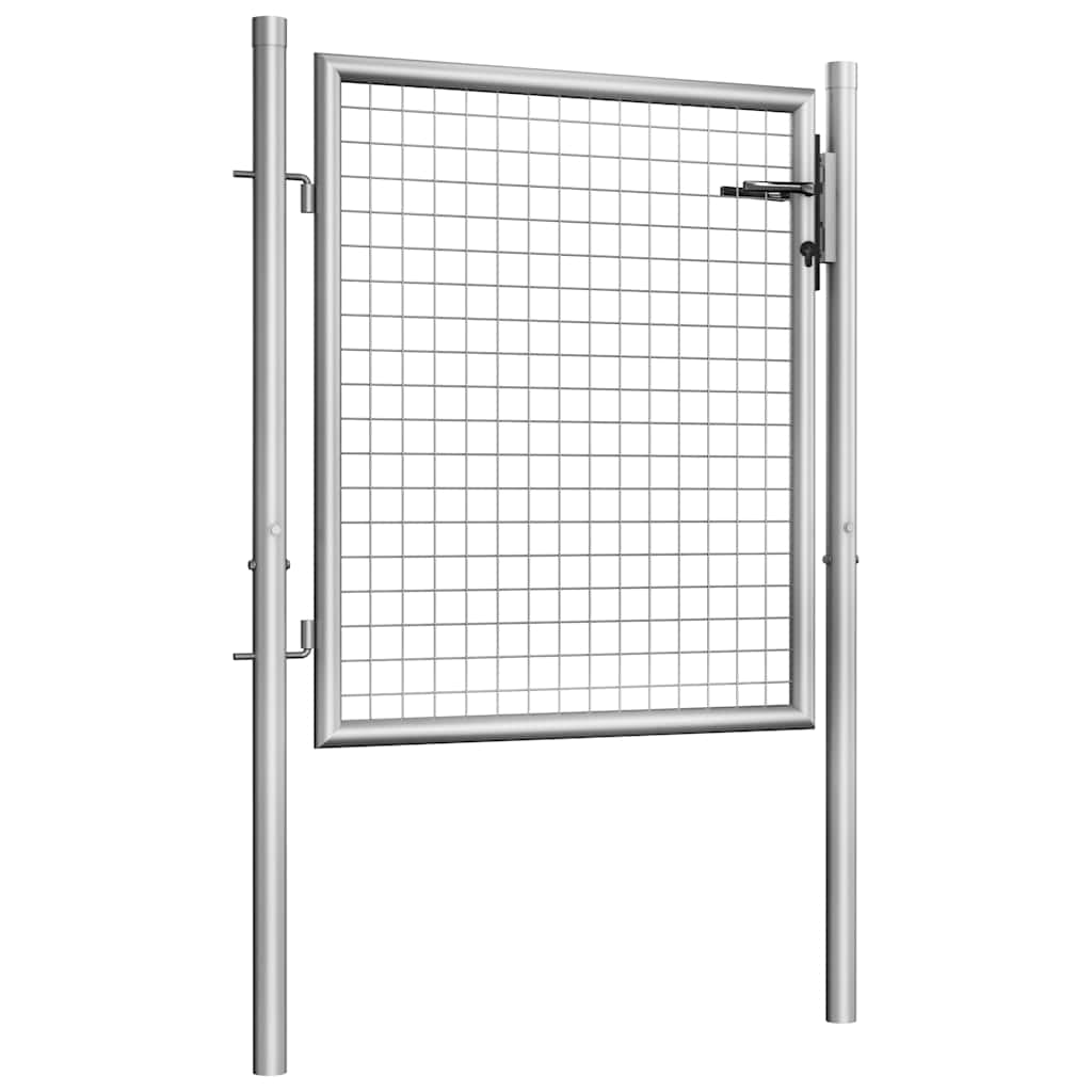 VidaXL Tuinpoort gegalvaniseerd staal 100x75 cm zilver