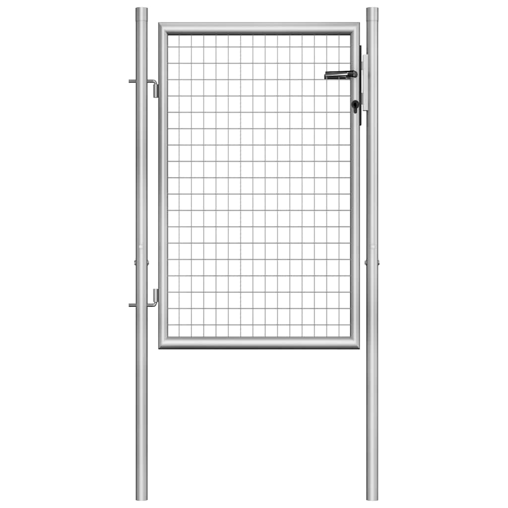 VidaXL Tuinpoort gegalvaniseerd staal 100x100 cm zilver