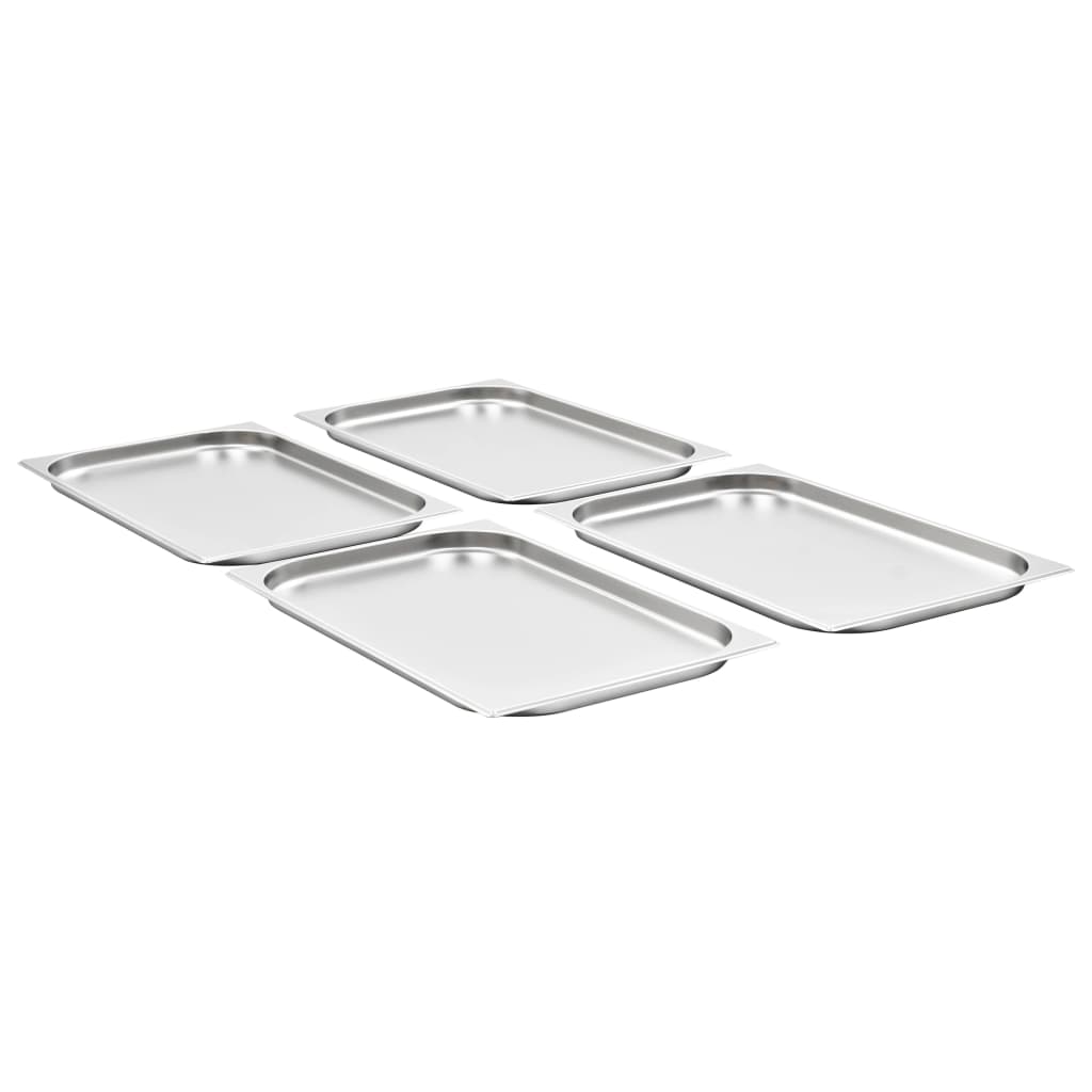 VidaXL Gastronormbakken 4 st gn 1 1 20 mm roestvrij staal