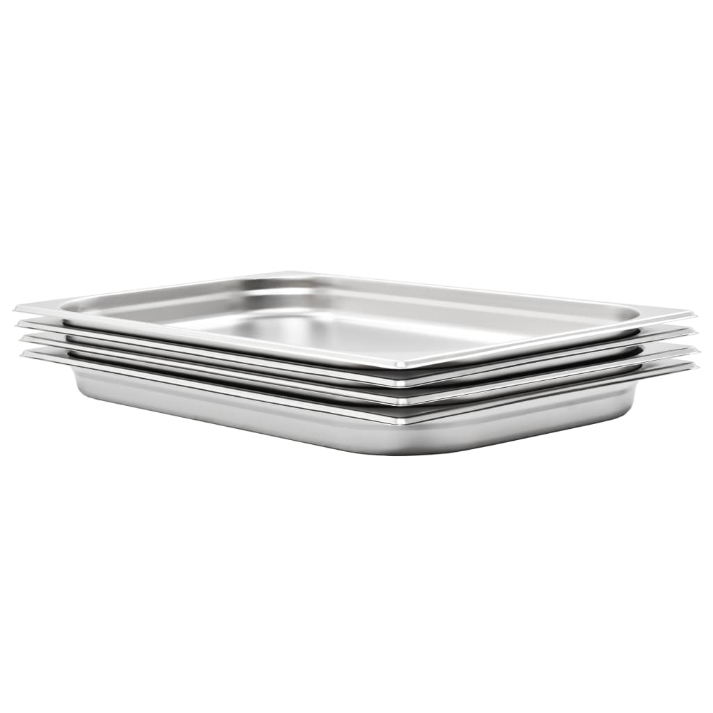 VidaXL Gastronormbakken 4 st gn 1 1 40 mm roestvrij staal