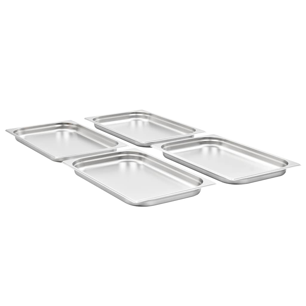 VidaXL Gastronormbakken 4 st gn 1 1 40 mm roestvrij staal
