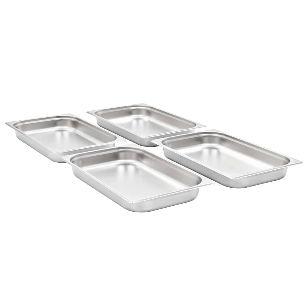 VidaXL Gastronormbakken 4 st gn 1 1 65 mm roestvrij staal
