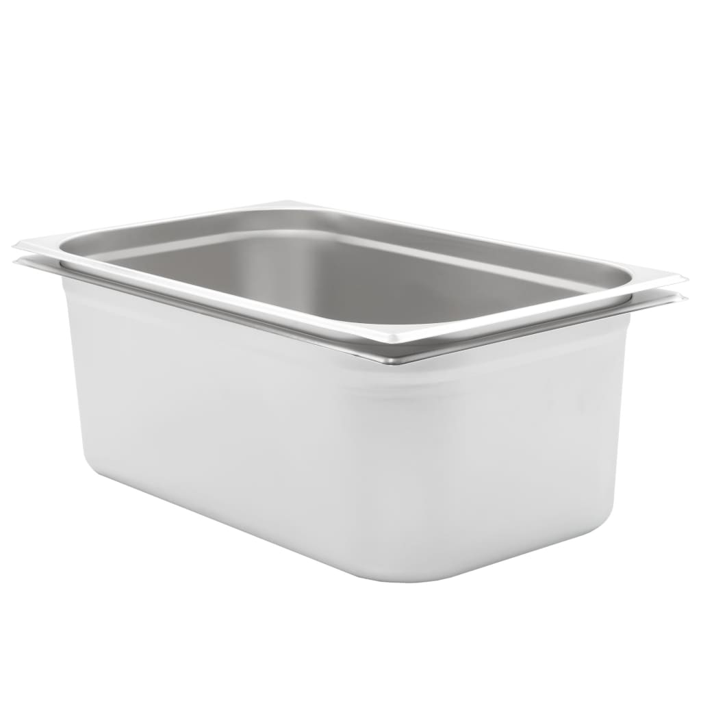 VidaXL Gastronormbakken 2 st gn 1 1 200 mm roestvrij staal