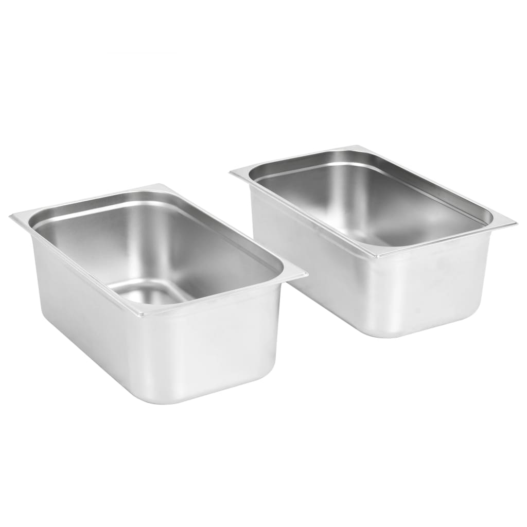 VidaXL Gastronormbakken 2 st gn 1 1 200 mm roestvrij staal