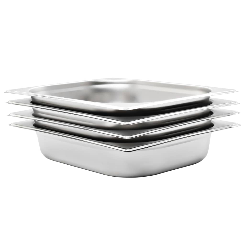 VidaXL Gastronormbakken 4 st gn 1 2 65 mm roestvrij staal
