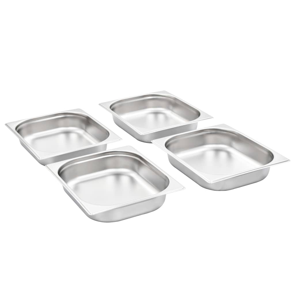 VidaXL Gastronormbakken 4 st gn 1 2 65 mm roestvrij staal