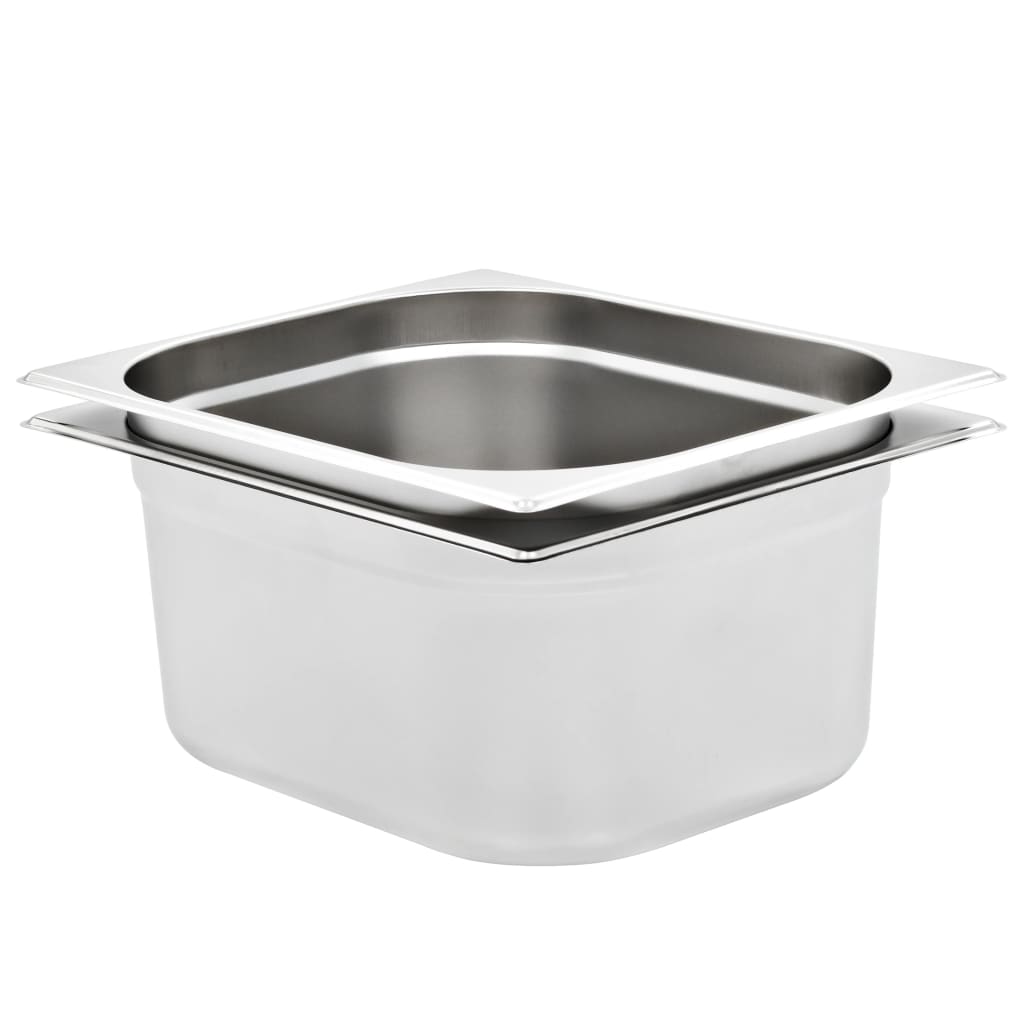 VidaXL Gastronormbakken 2 st gn 1 2 150 mm roestvrij staal