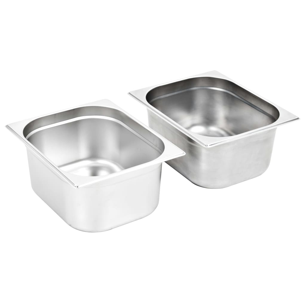 VidaXL Gastronormbakken 2 st gn 1 2 150 mm roestvrij staal