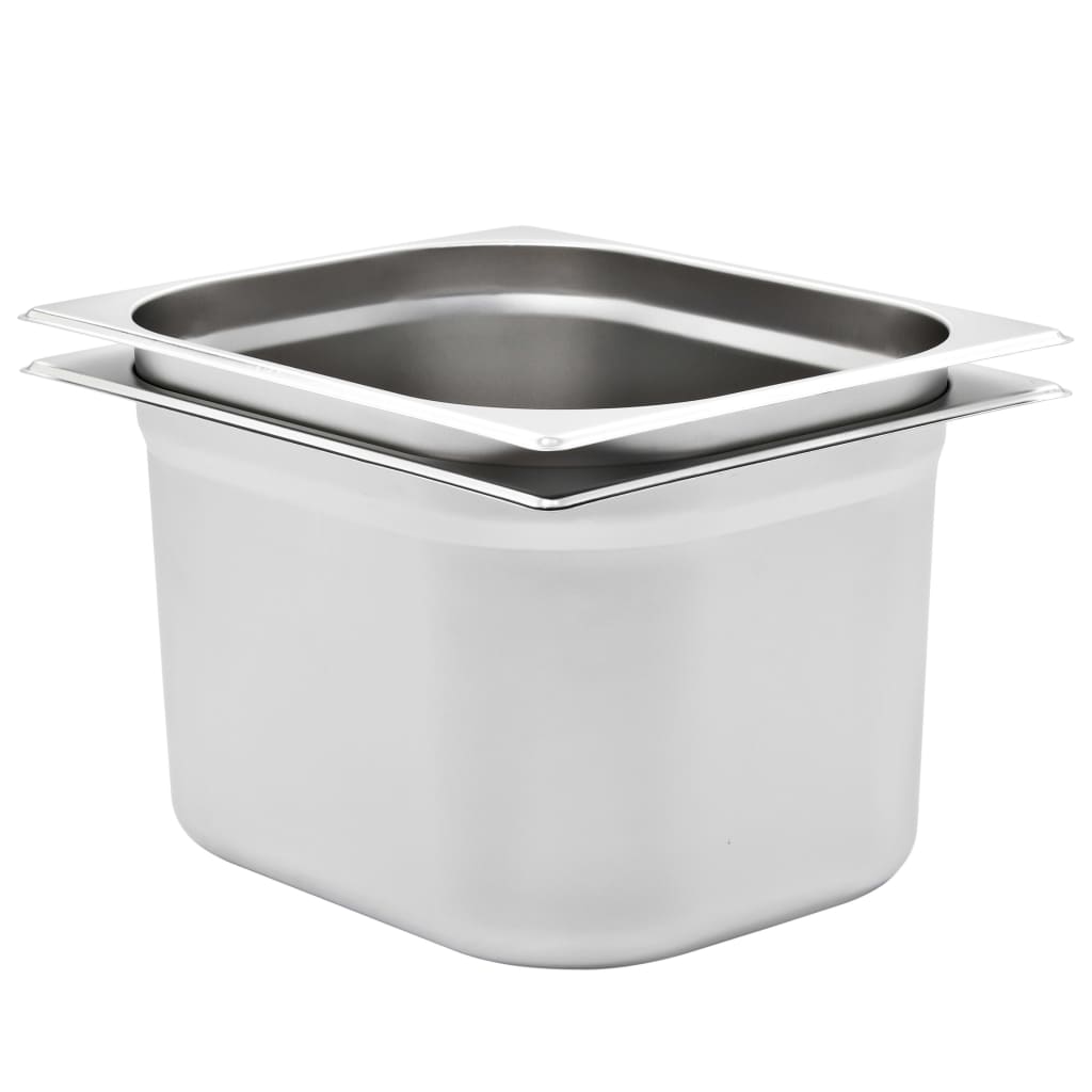 VidaXL Gastronormbakken 2 st gn 1 2 200 mm roestvrij staal