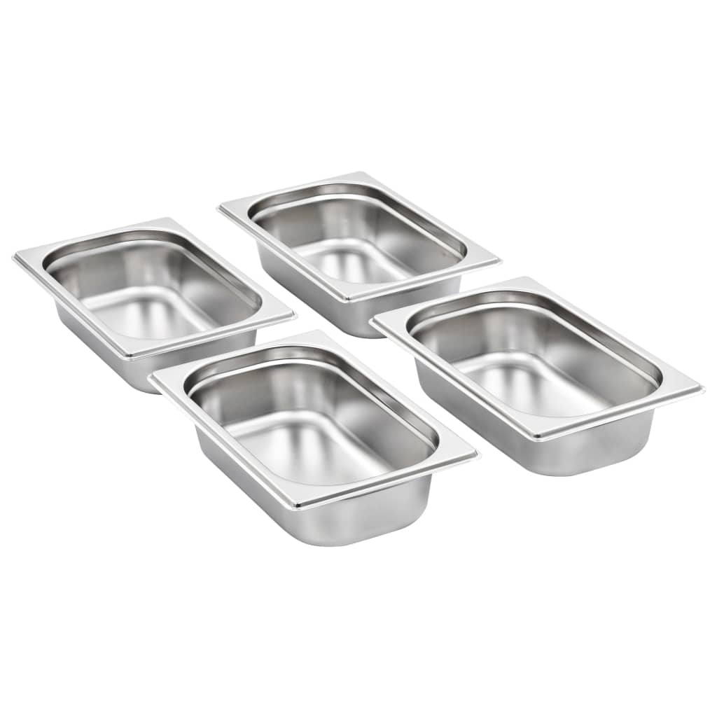 VidaXL Gastronormbakken 8 st gn 1 4 65 mm roestvrij staal