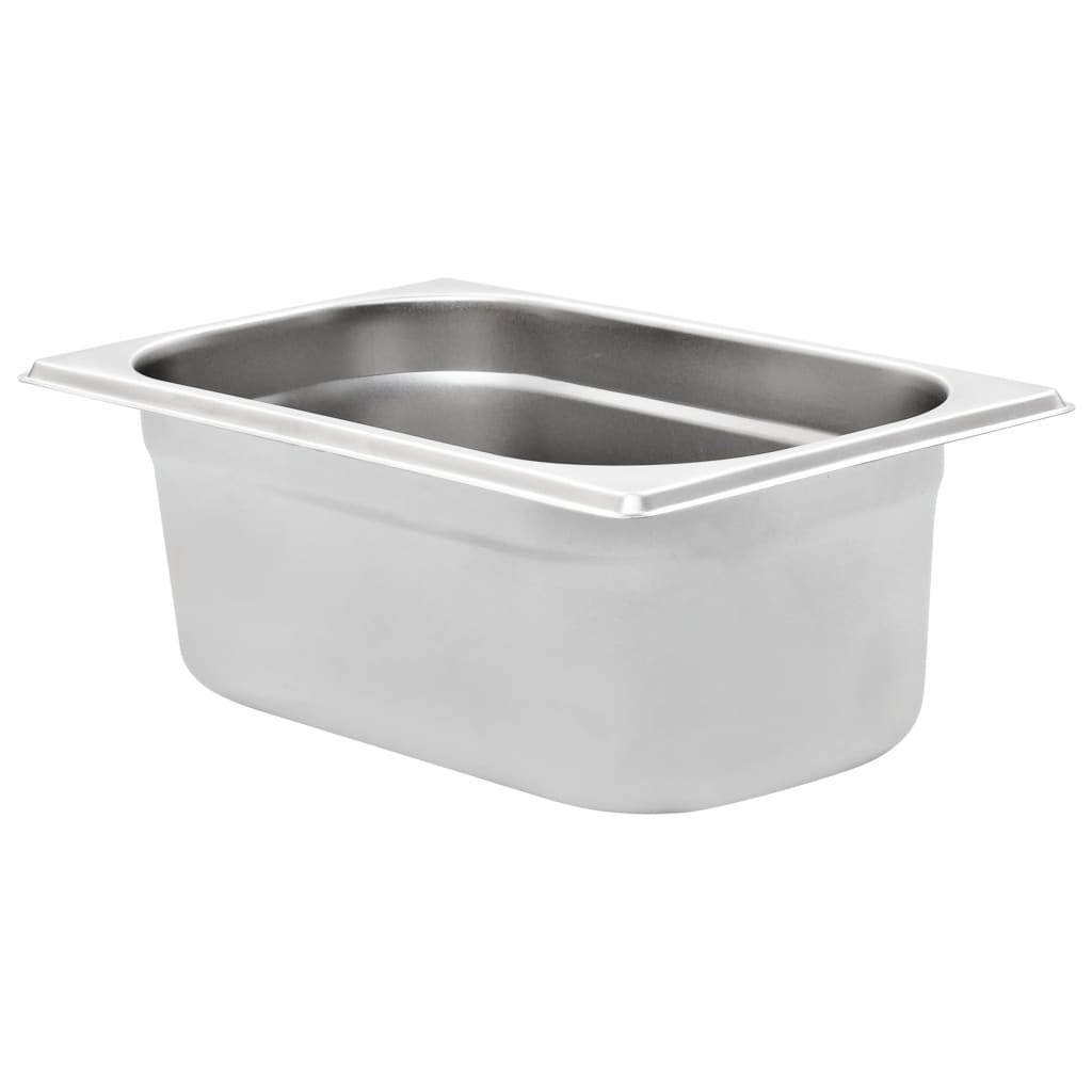 VidaXL Gastronormbakken 8 st gn 1 4 100 mm roestvrij staal
