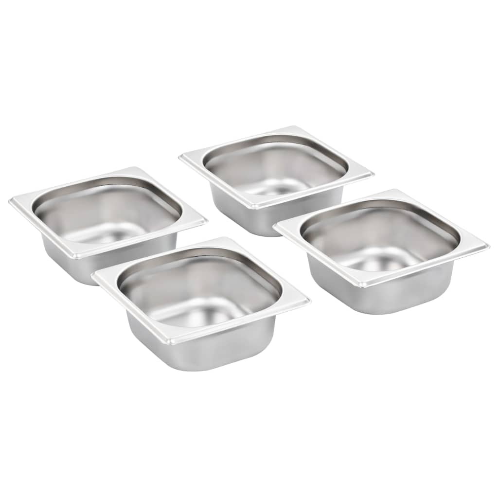 VidaXL Gastronormbakken 12 st gn 1 6 65 mm roestvrij staal