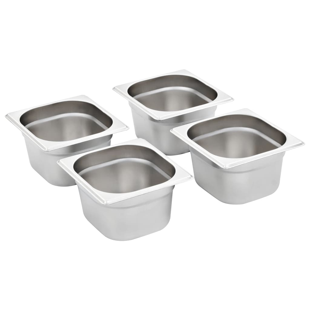 VidaXL Gastronormbakken 12 st gn 1 6 100 mm roestvrij staal