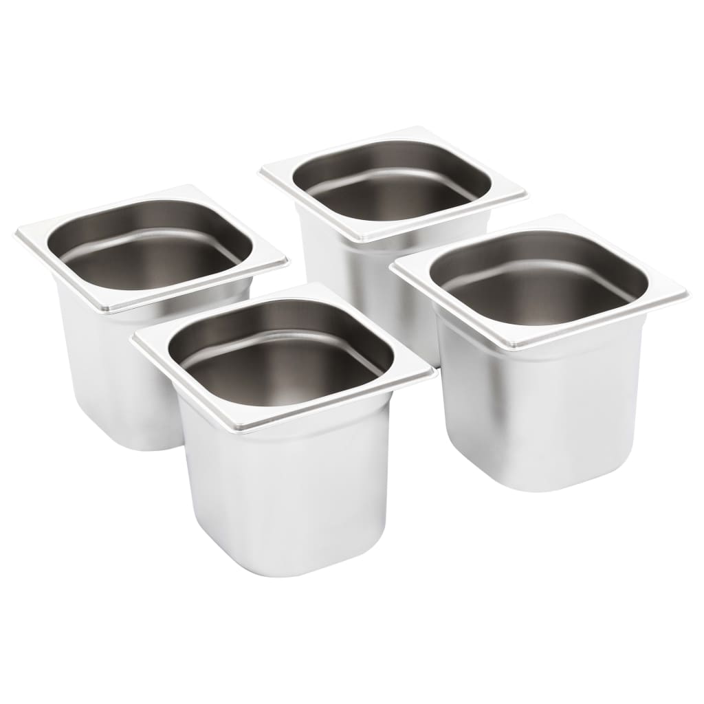 VidaXL Gastronormbakken 8 st gn 1 6 150 mm roestvrij staal