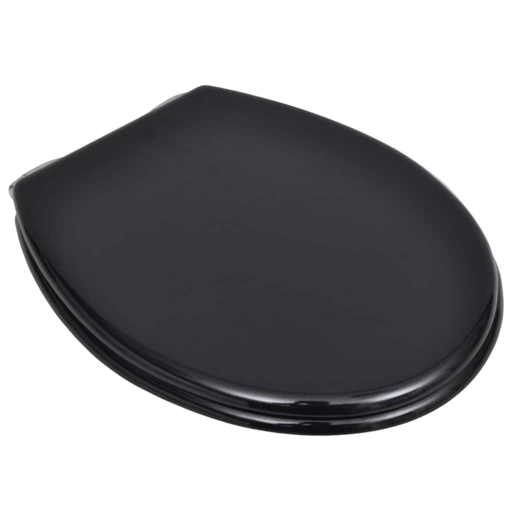 VidaXL Toiletbril met soft-closedeksel 2 st mdf zwart