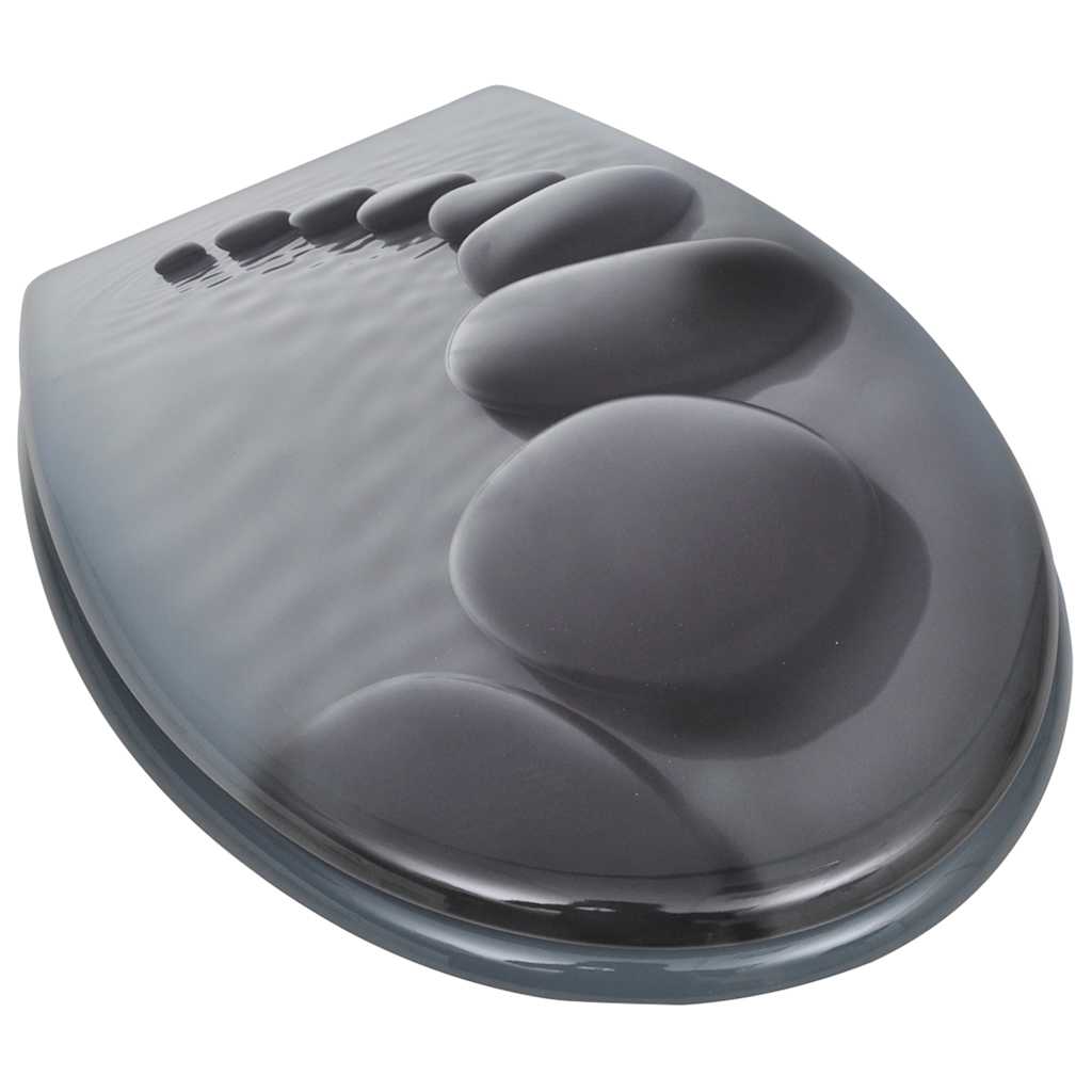 VidaXL Toiletbrillen met deksels 2 st stenen mdf
