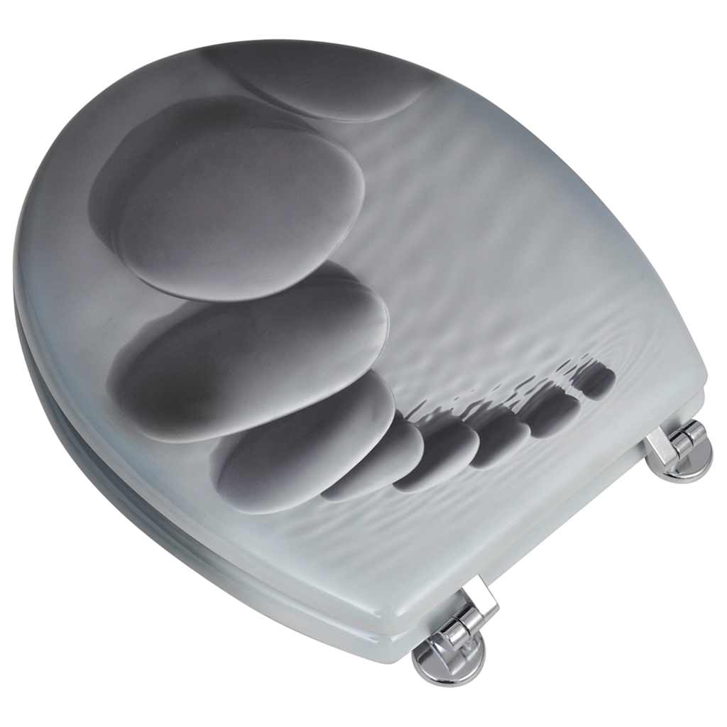 VidaXL Toiletbrillen met deksels 2 st stenen mdf