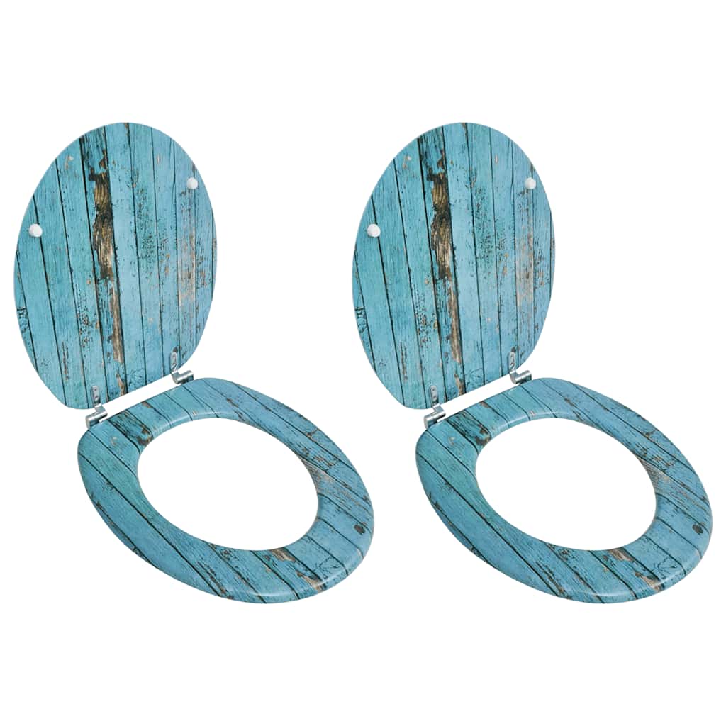 VidaXL Toiletbrillen met deksels 2 st oud hout mdf