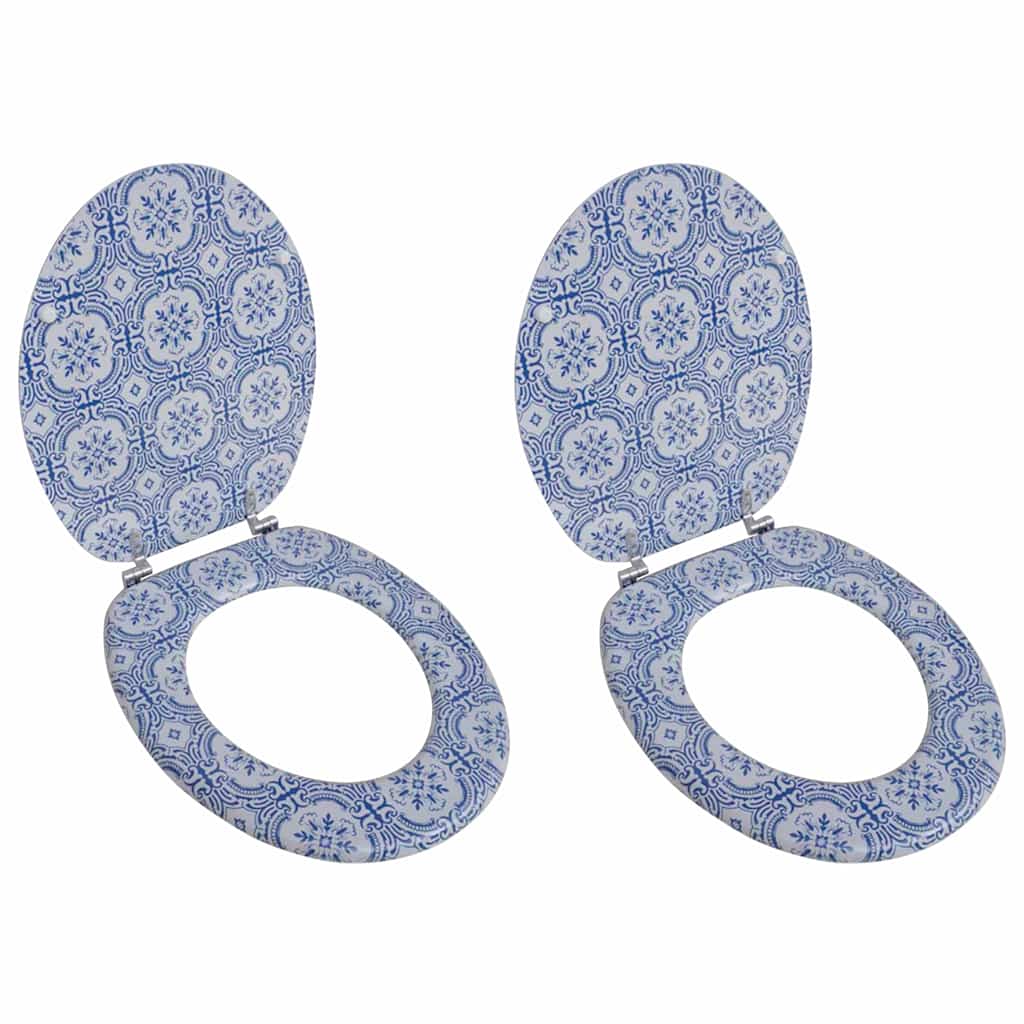 VidaXL Toiletbrillen met deksels 2 st porselein mdf