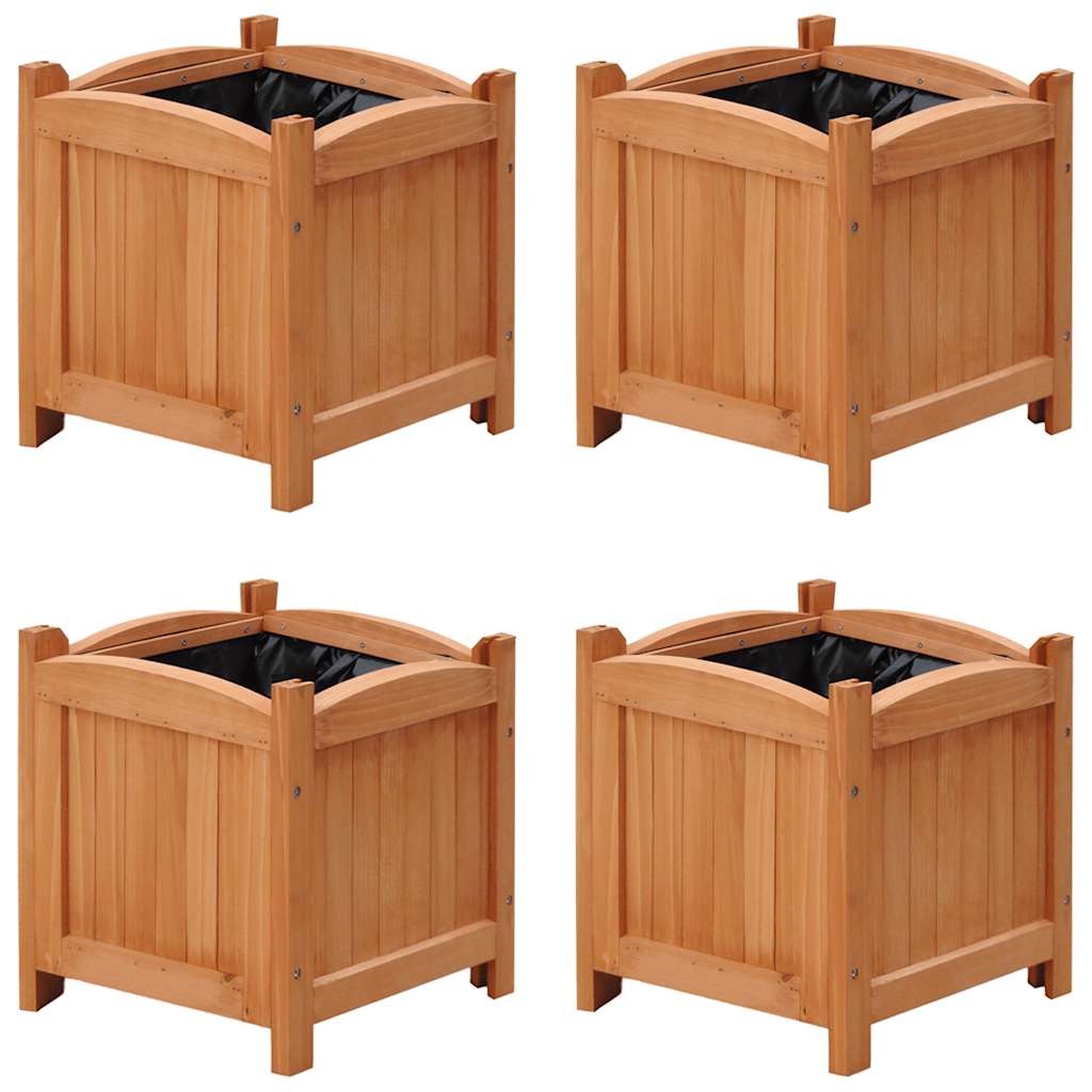 VidaXL Plantenbakken verhoogd 4 st 30x30x30 cm