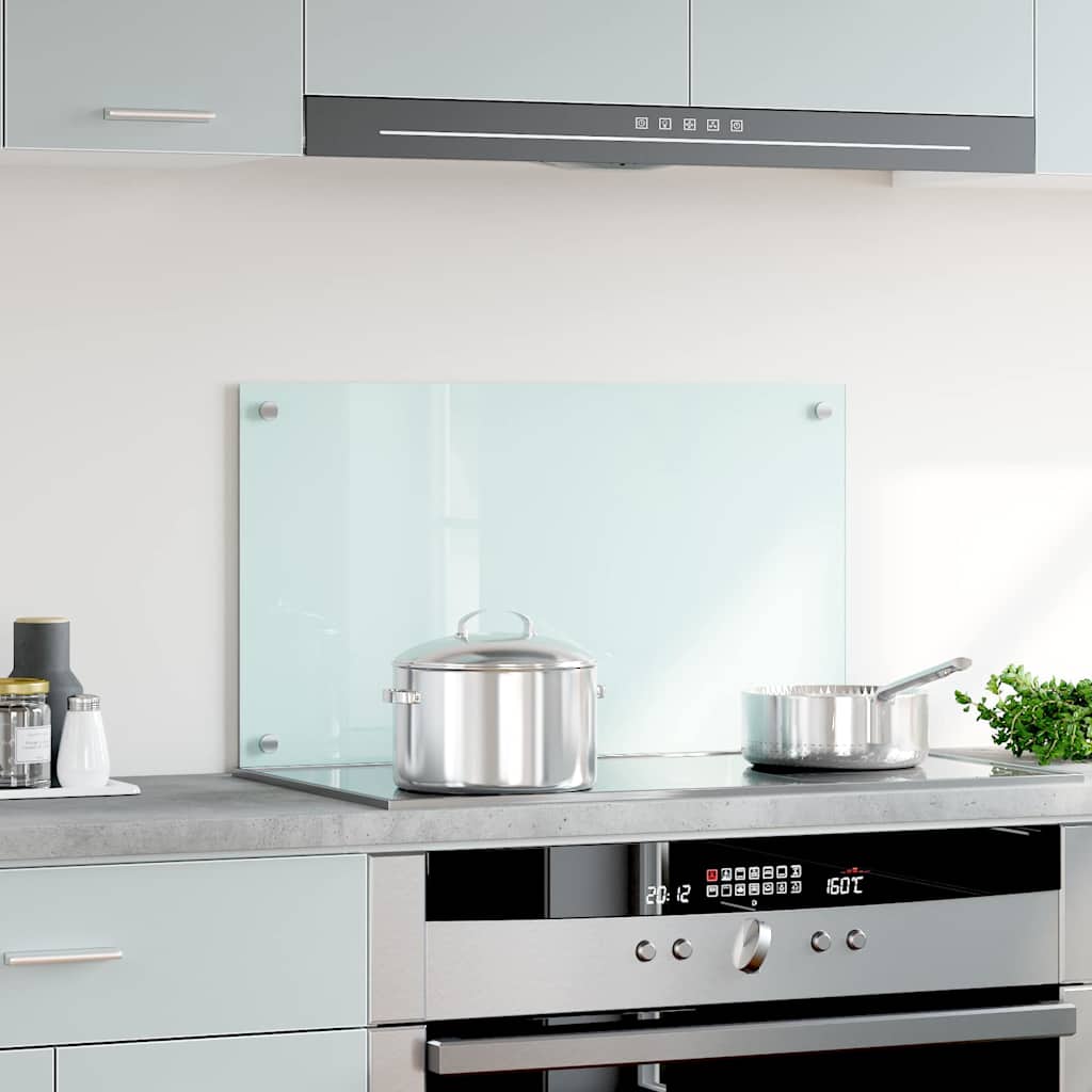 VidaXL Spatscherm keuken 70x40 cm gehard glas wit