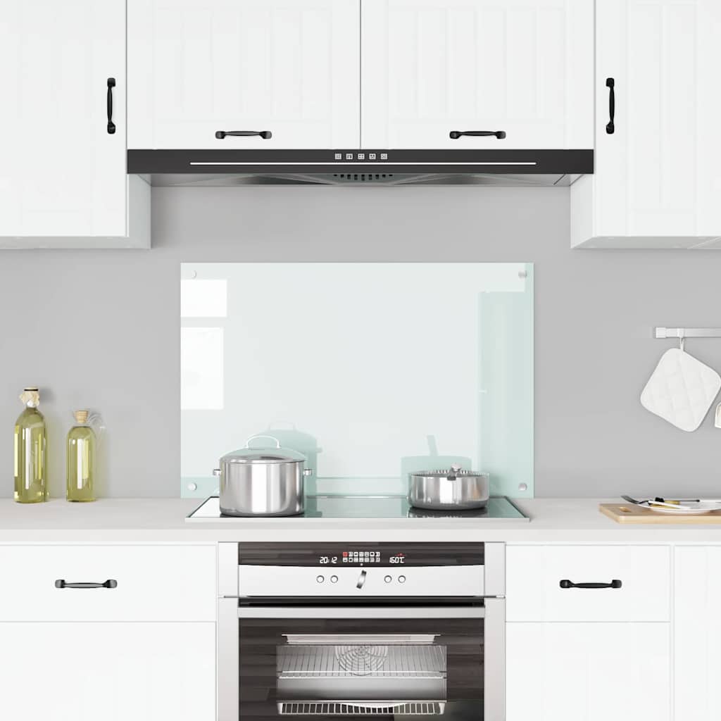 VidaXL Spatscherm keuken 90x60 cm gehard glas wit