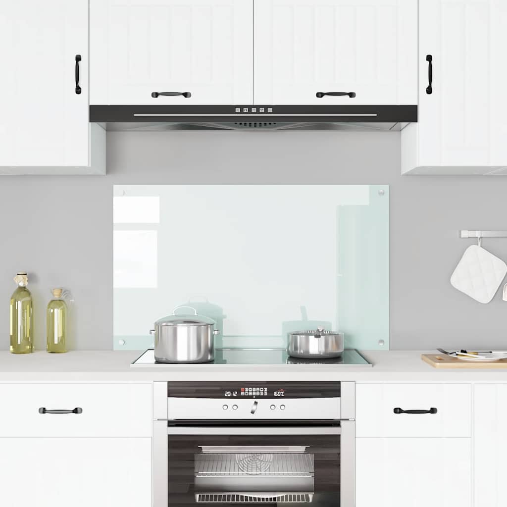VidaXL Spatscherm keuken 100x60 cm gehard glas wit