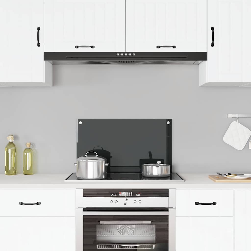 VidaXL Spatscherm keuken 70x40 cm gehard glas zwart