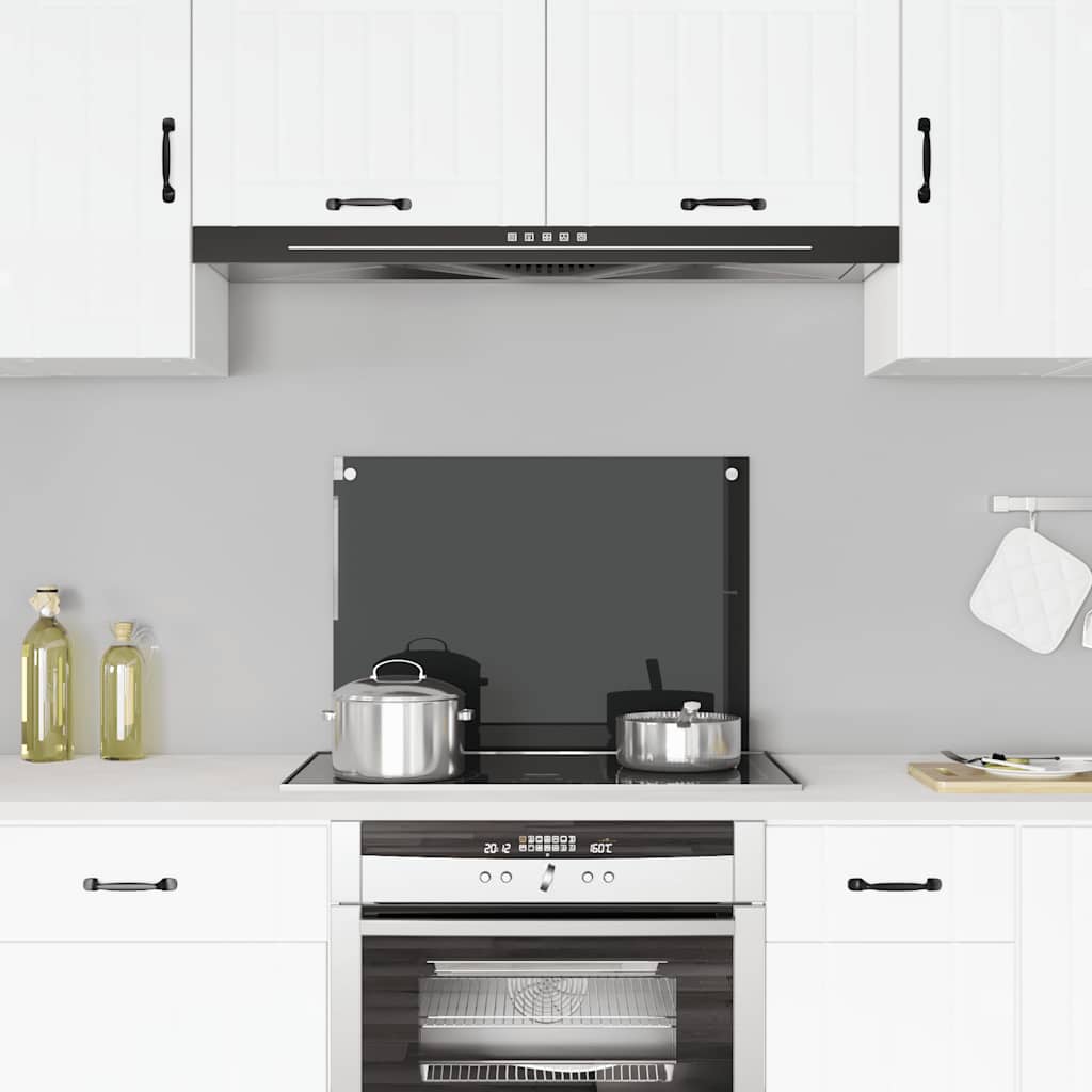 VidaXL Spatscherm keuken 70x50 cm gehard glas zwart