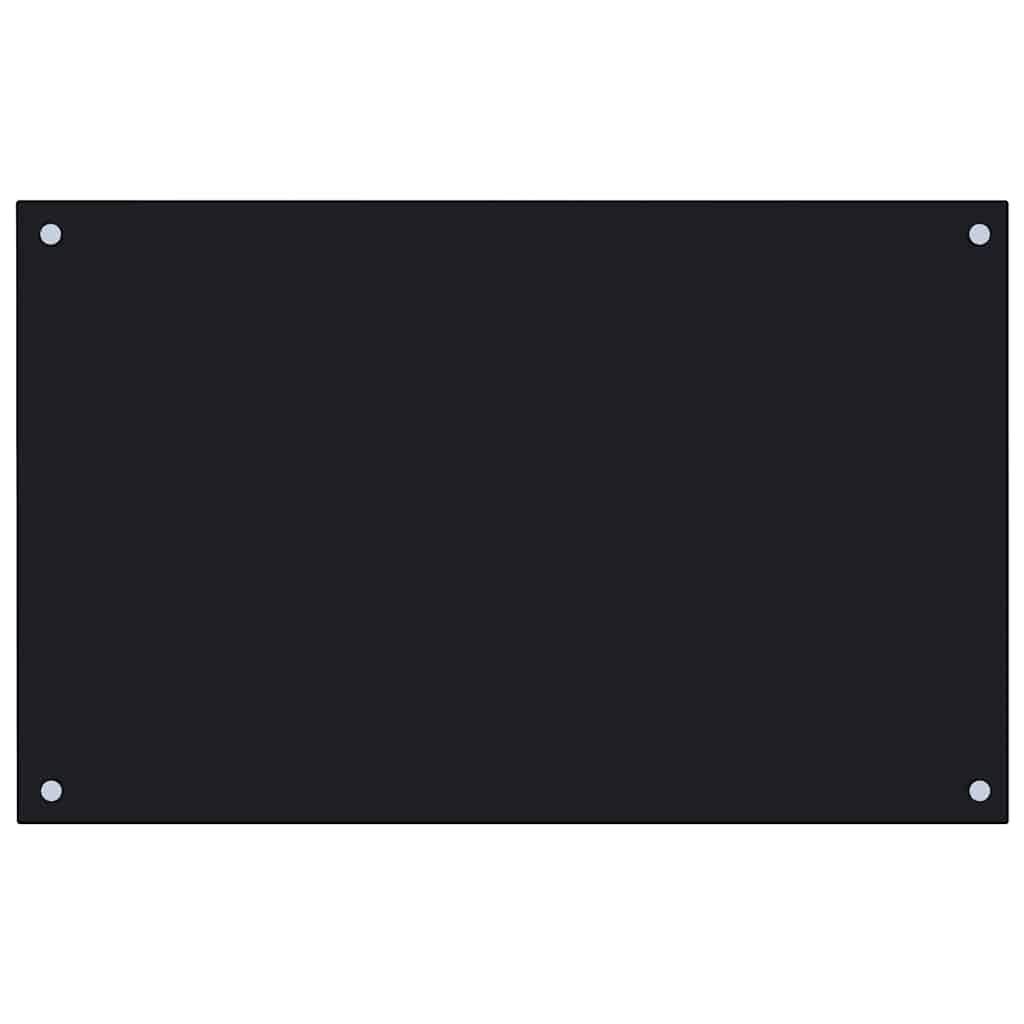 VidaXL Spatscherm keuken 80x50 cm gehard glas zwart