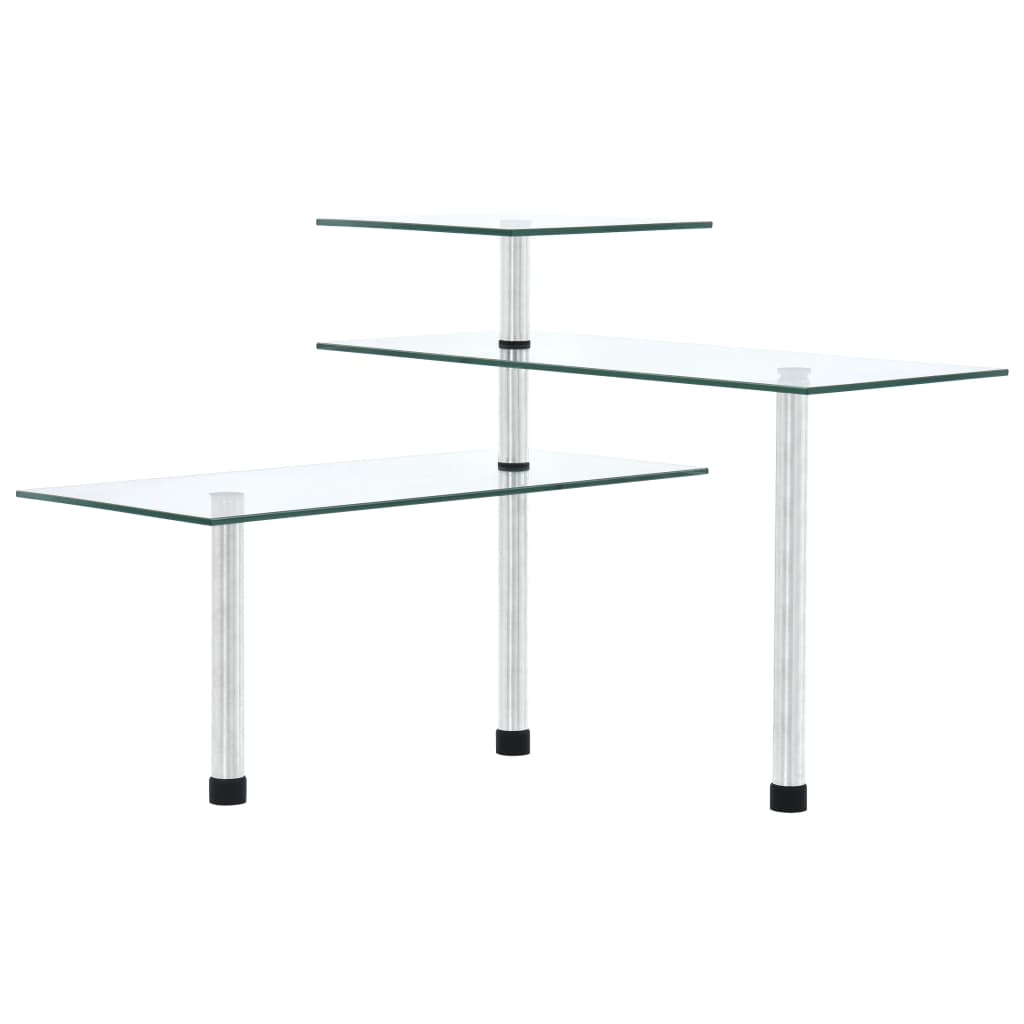 VidaXL Hoekkastje keuken 3-laags gehard glas