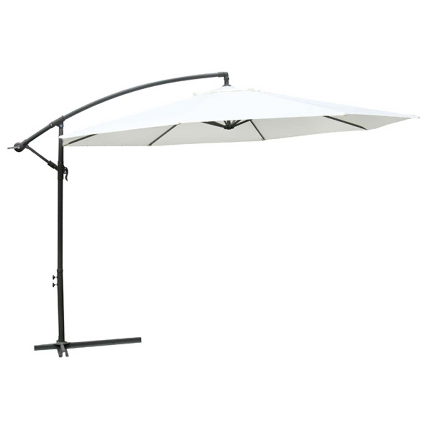 VidaXL Hangende zonneparasol wit