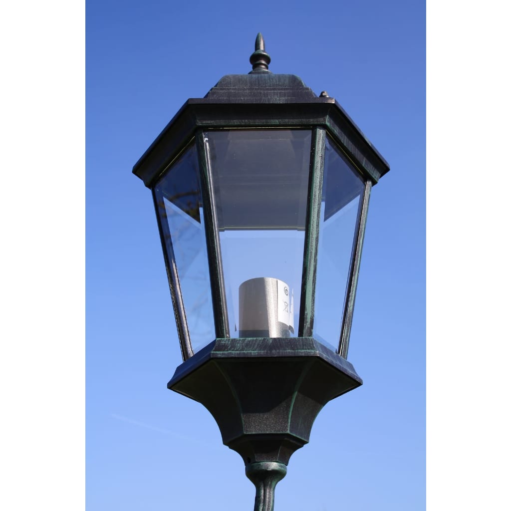 VidaXL Tuinlantaarn met 2 armen 230 cm aluminium donkergroen zwart