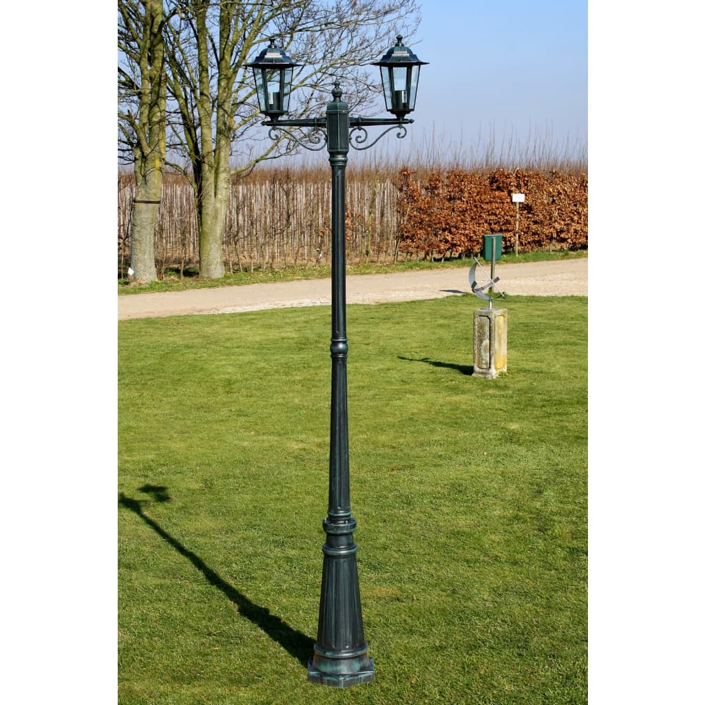 VidaXL Tuinlantaarn preston 2-arms 215 cm donkergroen