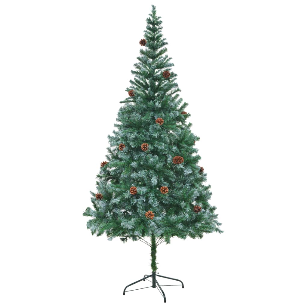 VidaXL Kunstkerstboom met dennenappels 210 cm
